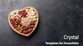  Presentation with peanuts - Presentation design consisting of various nuts selection peanuts hazelnuts background and a dark gray colored foreground