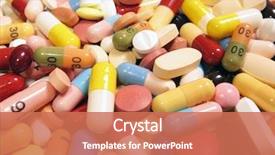  Presentation with pharmaceutical - Slide set featuring various pharmaceuticals background and a coral colored foreground