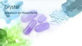  Presentation with capsules pills pill doctor prescription - PPT theme having various pills and capsules still background and a cool aqua colored foreground