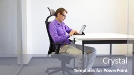  Presentation with office chair - Amazing theme having various-positions-sitting-position backdrop and a gray colored foreground