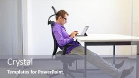  Presentation with office chair - PPT layouts consisting of various-positions-sitting-position background and a gray colored foreground