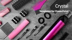  Presentation with professional - Presentation consisting of various services - professional hairdresser set on gray background and a dark gray colored foreground