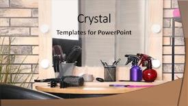  Presentation with professional - Presentation theme with various services - professional hairdresser set on table background and a lemonade colored foreground