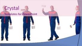  Presentation with contractor - Presentation theme featuring various services - young painter contractor isolated background and a lemonade colored foreground