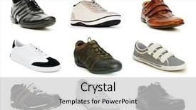  Presentation with shoes - Presentation having various shoes isolated on the white background and a light gray colored foreground