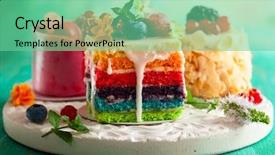  Presentation with almond - Beautiful presentation featuring various slices of cakes backdrop and a seafoam green colored foreground