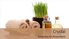  Presentation with spa - Audience pleasing presentation theme consisting of various spa items on white backdrop and a coral colored foreground