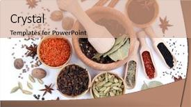  Presentation with herbs - Cool new presentation theme with various spices and herbs isolated backdrop and a coral colored foreground
