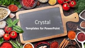  Presentation with herbs - PPT theme with various spices and herbs on stone table top view with space for your text background and a gray colored foreground