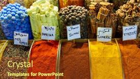  Presentation with uae - Audience pleasing theme consisting of various-spices-and-herbs backdrop and a tawny brown colored foreground
