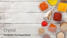  Presentation with flat - PPT theme enhanced with various-spices-in-bowls background and a light gray colored foreground