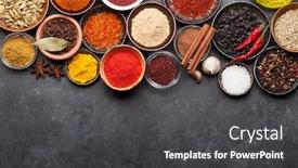 Presentation with dark space - Presentation theme consisting of various-spices-in-bowls background and a dark gray colored foreground