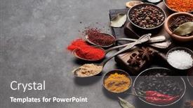  Presentation with dark space - Cool new presentation theme with various-spices-in-bowls backdrop and a gray colored foreground