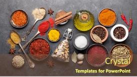  Presentation with spices - Beautiful slide deck featuring various-spices-in-bowls backdrop and a tawny brown colored foreground