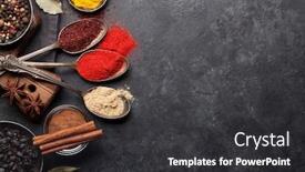  Presentation with dark space - Beautiful slide set featuring various-spices-in-bowls backdrop and a dark gray colored foreground