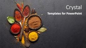  Presentation with recipe - Slides having various-spices-in-bowls background and a  colored foreground