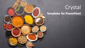  Presentation with recipe - PPT layouts enhanced with various-spices-in-bowls background and a gray colored foreground