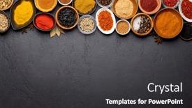 Presentation with recipe - PPT layouts consisting of various-spices-in-bowls background and a dark gray colored foreground