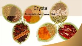  Presentation with shape - Colorful slide deck enhanced with various spices in six leaf backdrop and a yellow colored foreground