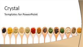  Presentation with spices - Amazing PPT layouts having various spices in wooden spoons backdrop and a white colored foreground