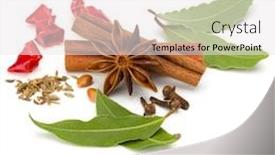  Presentation with cinnamon - Colorful PPT layouts enhanced with various-spices-isolated-over-white backdrop and a white colored foreground