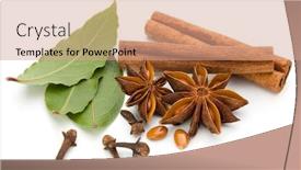  Presentation with spices - Theme enhanced with various-spices-isolated-over-white background and a coral colored foreground