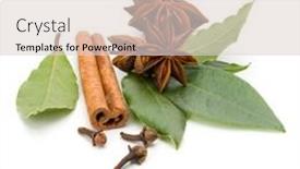  Presentation with spices - Amazing PPT theme having various-spices-isolated-over-white backdrop and a lemonade colored foreground