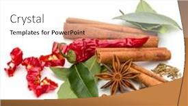  Presentation with spices - Presentation with various-spices-isolated-over-white background and a  colored foreground