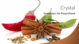  Presentation with spices - Presentation theme with various-spices-isolated-over-white background and a white colored foreground