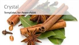  Presentation with spices - Presentation theme with various-spices-isolated-over-white background and a white colored foreground