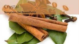  Presentation with spices - Presentation theme having various-spices-isolated-over-white background and a gold colored foreground