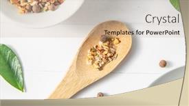  Presentation with high quality - Presentation enhanced with various-spices-on-a-wooden background and a soft green colored foreground