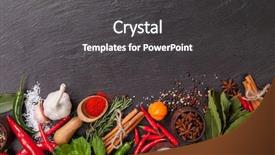  Presentation with spices - Theme featuring various spices on black stone background and a dark gray colored foreground