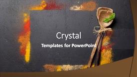  Presentation with recipe - Slide set with various-spices-on-stone-table background and a dark gray colored foreground