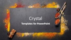  Presentation with recipe - PPT theme having various-spices-on-stone-table background and a dark gray colored foreground