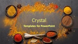  Presentation with recipe - PPT theme with various-spices-on-stone-table background and a tawny brown colored foreground