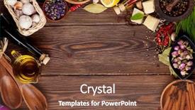  Presentation with spices - PPT theme with various spices on wooden background background and a tawny brown colored foreground
