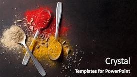  Presentation with spices - Beautiful presentation theme featuring various spices spoons on stone backdrop and a wine colored foreground