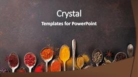  Presentation with spices - Slides with various spices spoons on stone background and a dark gray colored foreground