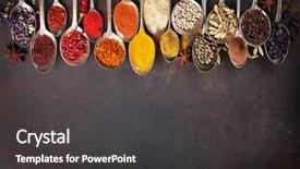  Presentation with spices - Slides enhanced with various spices spoons on stone background and a dark gray colored foreground