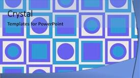  Presentation with blue squares - Slide deck with various squares and circle blue pattern background and a light blue colored foreground