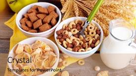  Presentation with ceramic - Theme enhanced with various sweet cereals in ceramic background and a coral colored foreground