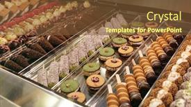  Presentation with sweet - PPT layouts enhanced with various-sweet-items-in-window background and a tawny brown colored foreground