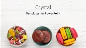  Presentation with sweets - Amazing slide set having various-sweets-assortment-candy-bonbon backdrop and a white colored foreground