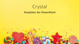  Presentation with lollipop - Amazing presentation design having various-sweets-assortment-candy-bonbon backdrop and a white colored foreground