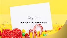  Presentation with lollipop - Slides with various-sweets-assortment-candy-bonbon background and a sky blue colored foreground