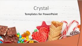  Presentation with candy - Colorful theme enhanced with various-sweets-assortment-candy-bonbon backdrop and a white colored foreground