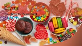  Presentation with sweets - Amazing presentation theme having various-sweets-assortment-candy-bonbon backdrop and a red colored foreground