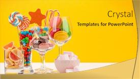  Presentation with candy - Presentation consisting of various-sweets-assortment-candy-bonbon background and a light gray colored foreground