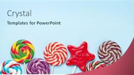  Presentation with candy - Colorful presentation design enhanced with various-sweets-assortment-candy-lollipops backdrop and a cool aqua colored foreground